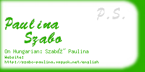 paulina szabo business card